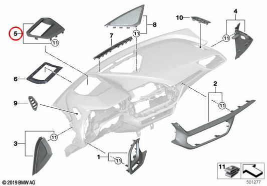 COUVERTURE ENGRES POUR L'AFFICHE OEM 51456823252 pour BMW F40, F44. BMW d'origine.