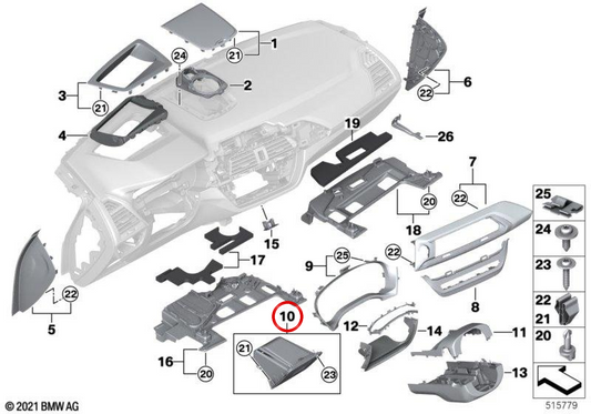 OEM 51456841812 Fahrerseite für BMW G01, G02. Original BMW.