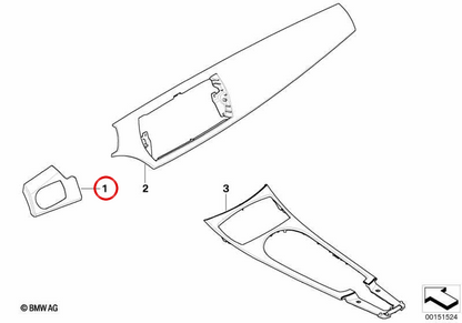 Brushed aluminum dashboard molding for BMW E85, E86. Original BMW.