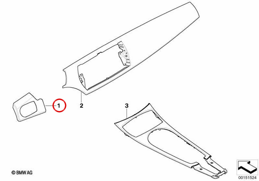 Brushed aluminum dashboard molding for BMW E85, E86. Original BMW.