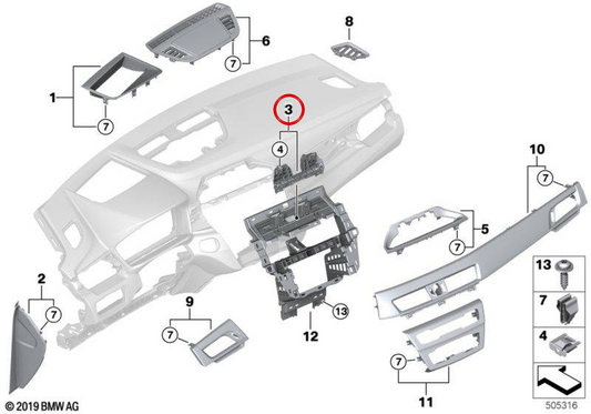 Adaptateur OEM CID 51456999537 pour BMW F48, F39. BMW d'origine.