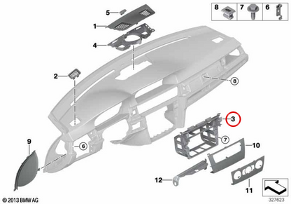 OEM 51457120414 dashboard support for BMW E90, E91, E92, E93. Original BMW.