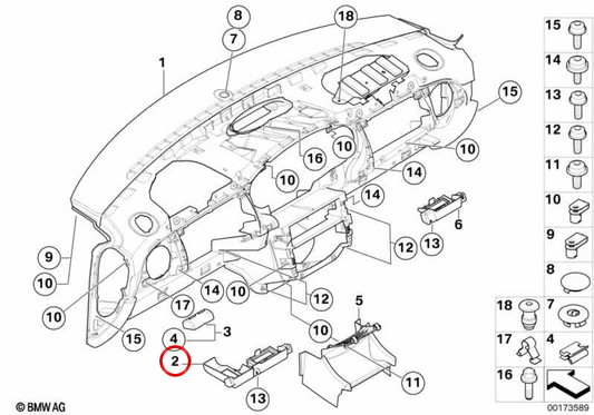 Apoio para os pés do lado do motorista Suporte OBD OEM 51457128518 para MINI R50, R53, Cabrio R52. MINI originais.
