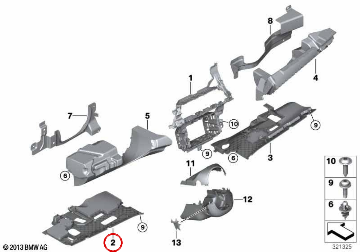 Cubierta de pedal OEM 51457161791 para BMW E70, E71, E72. Original BMW.