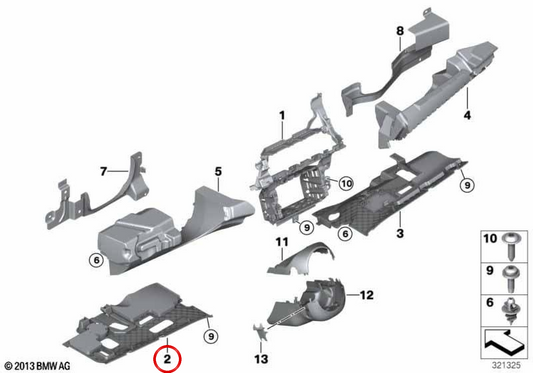 Cubierta de pedal OEM 51457161791 para BMW E70, E71, E72. Original BMW.