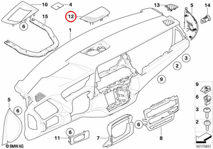 OEM 51457161796 speaker grid for BMW E70, E71, E72. Original BMW.