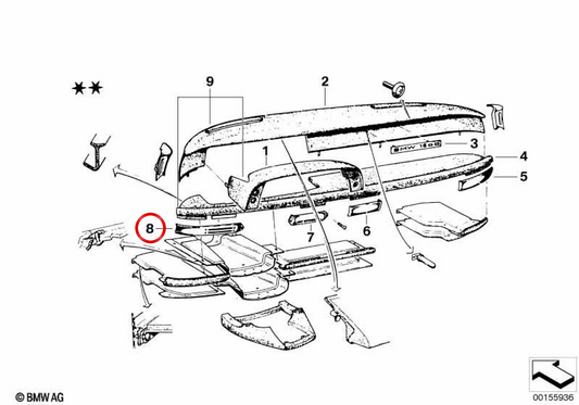 Embellecedor consola central OEM 51457480127 para BMW G30, G31. Original BMW.