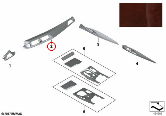 Dashboard di Zwetschge Brown per BMW F90, G30, G31, G32. BMW originale.