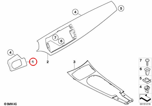 Panneau en bois en noyer pour le tableau de bord gauche OEM 51458041356 BMW Z4 compatible (E85, E86). BMW d'origine.