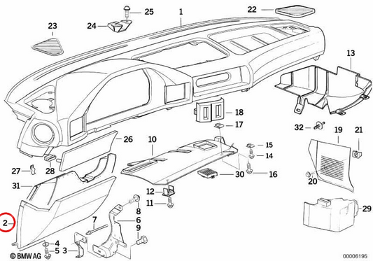 Revestimiento inferior izquierdo OEM 51458117777 para BMW E34. Original BMW.