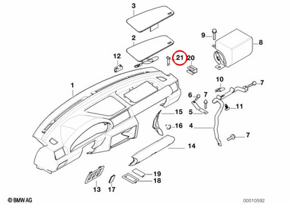 Elemento di fissaggio OEM 51458146760 per BMW E36, E46, E38. BMW originale.