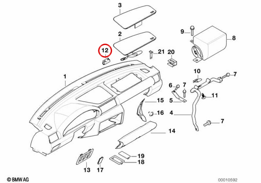 OEM 51458146762 clip per morsetto per BMW E36. BMW originale.