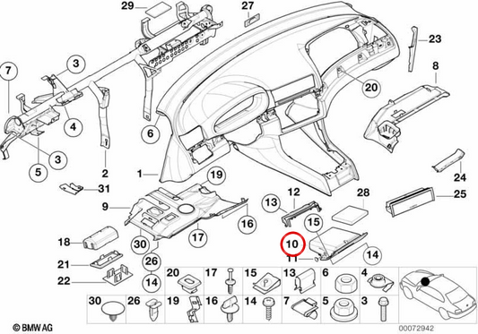 OEM 5145826566 Compartment Compartment per BMW E46. BMW originale.