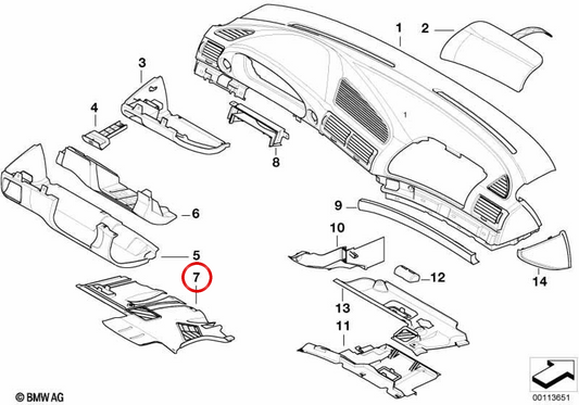 Burne Belsosen des Pedal OEM 51458235637 für BMW E38. Original BMW.