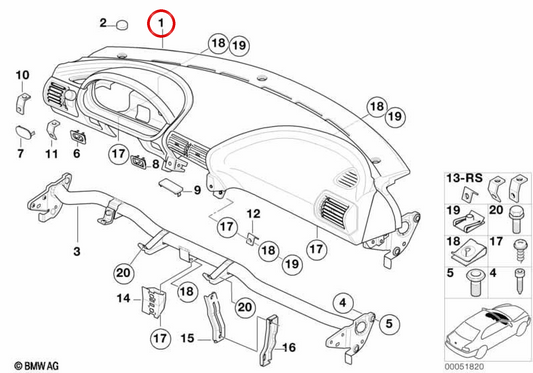 Tableau d'instruments BMW (OEM 51458410101). BMW d'origine