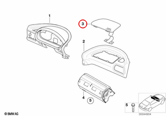 Instrumententafelabdeckung OEM 51458411621 für BMW Z3 E36. Original BMW.