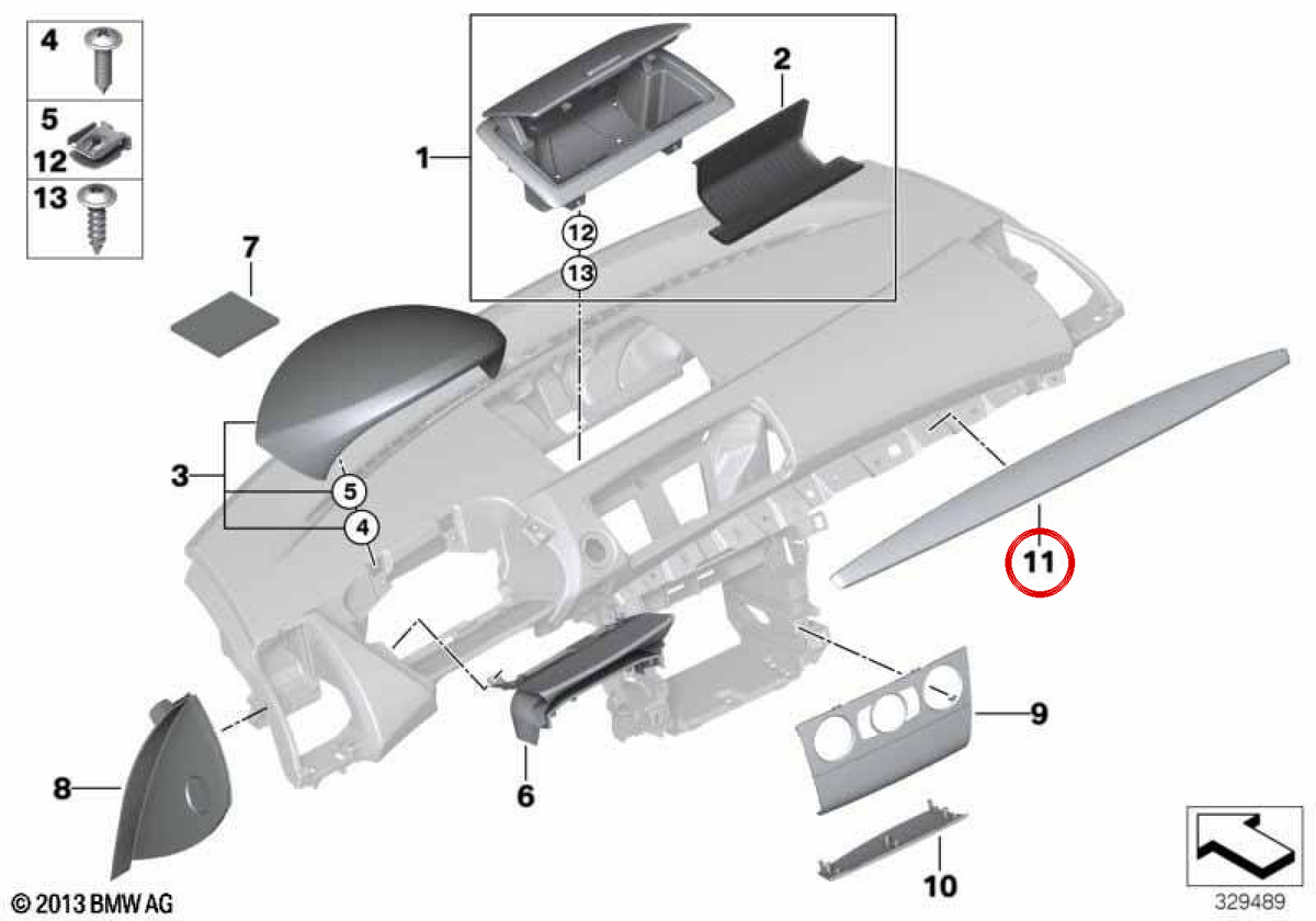 Helles schwarzes OMM 51459121706 für BMW E81, E82, E87, E88. Original BMW.