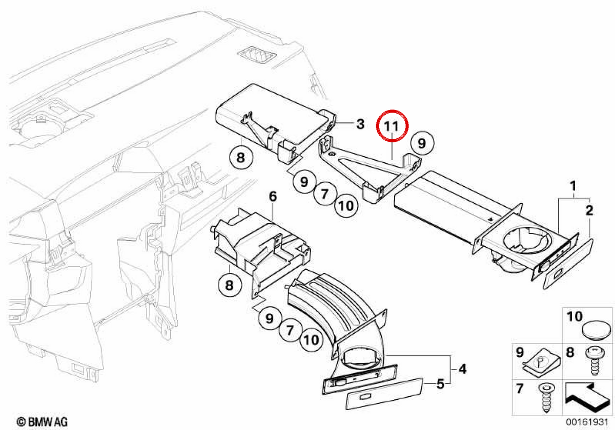 OEM centrale 51459123492 per BMW E60 ed E61. BMW originale.