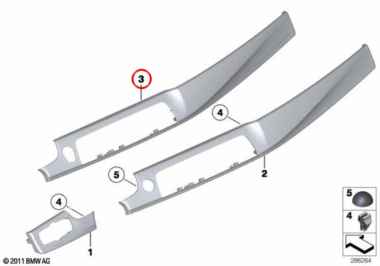 Portafoglio stampaggio in legno di asno per BMW F10, F11, F18. BMW originale.