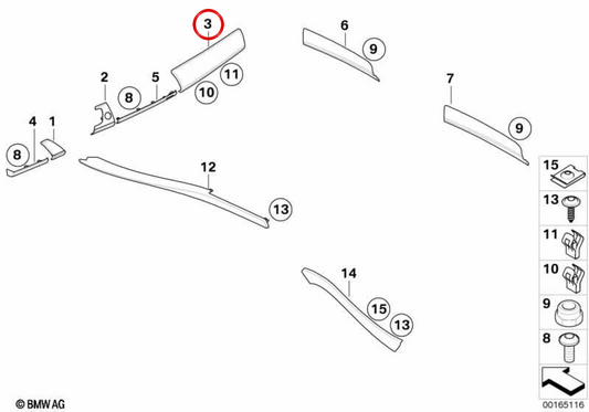 Couvercle inférieur du Gloveard OEM 51459210975 pour BMW E70, E71. BMW d'origine.