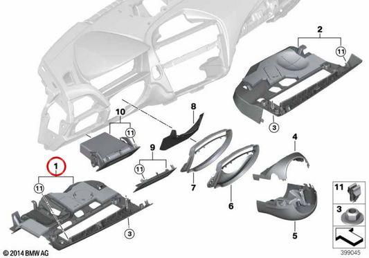 Capa de pedal OEM 51459236591 para BMW F22, F23, F87. BMW genuíno.
