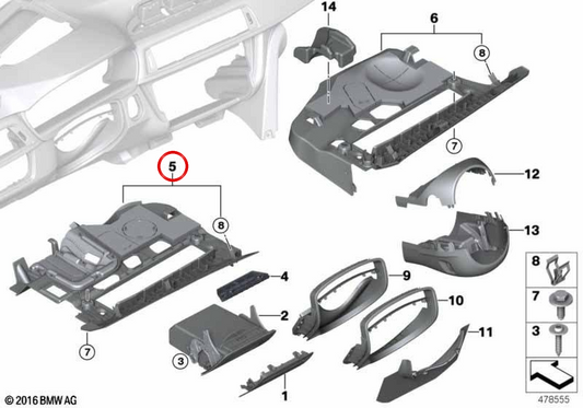 Cubierta de pedal OEM 51459240621 para BMW F30, F31, F34, F80, F32, F33, F36, F82, F83. Original BMW.