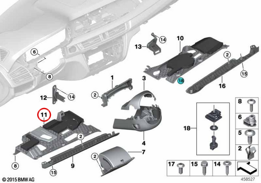 OEM Pedal Cover 51459252418 für BMW F15, F85, F16, F86. Original BMW.