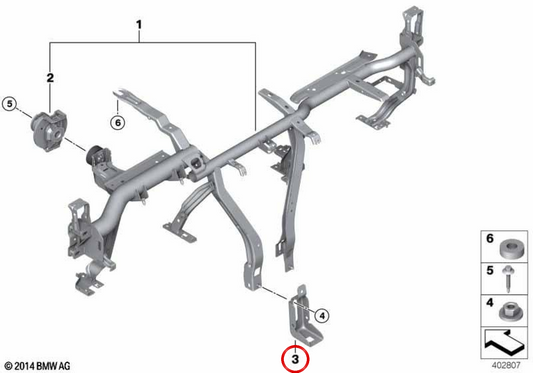 Central Console Support OEM 51459269877 für BMW F40, F52, F70, F44, F45, F46, U06, F48, F49, U11, F39, U10, F55, F56, F65, F66, F57, F54, F60, U25. Original BMW.