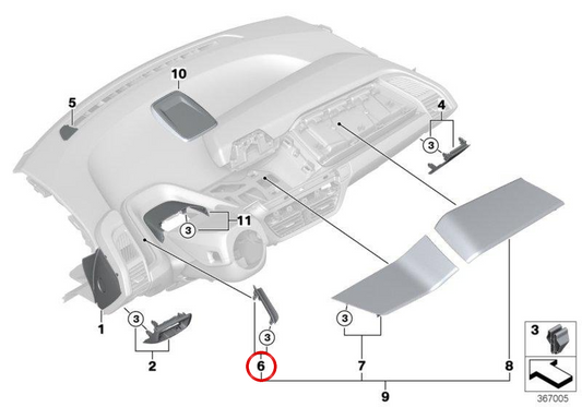 Verzierungen Dupremeliness Annesit Silber OEM 51459287408 für BMW i3 (I01). Original BMW.