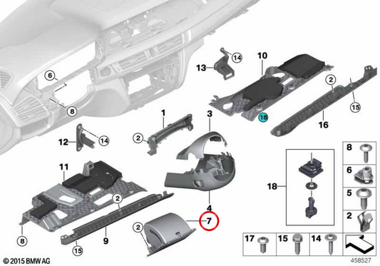 OEM 5145928816 lato conducente per BMW F15, F16. BMW originale.