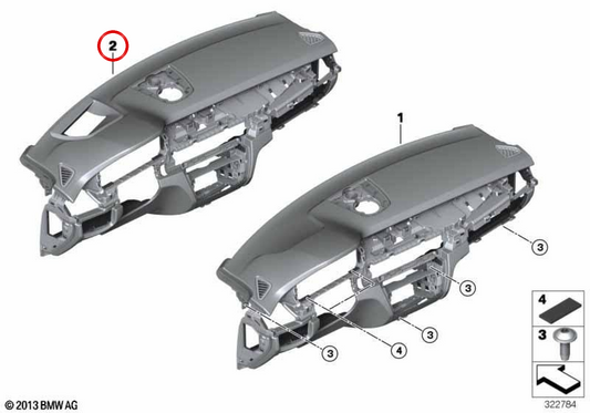 Head-up-Anzeige OEM 51459298603 für BMW F15. Original BMW.