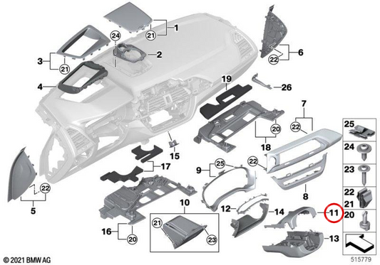 Alloggio superiore della colonna Direzione OEM 51459379211 per BMW G01, G08. BMW originale.