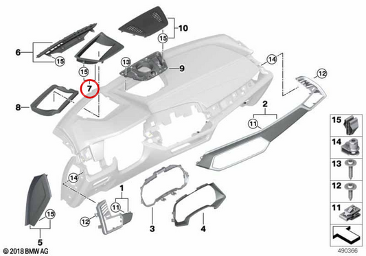 Embinedor Head-up-Display OEM 51459399292 für BMW G05, F95, G06, F96, G07. Original BMW.