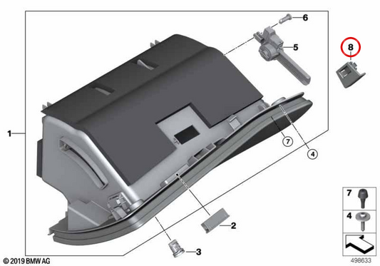 Verrouillage extérieur OEM 51459474489 pour BMW G29. BMW d'origine.