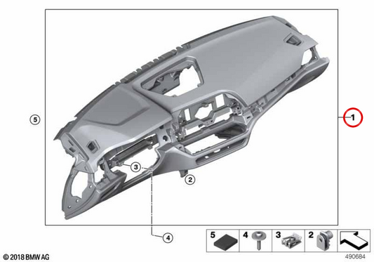 OEM 51459476382 Dashboard für BMW G42, G20, G21, G28, G80, G22, G23, G26, G82, G83. Original BMW.