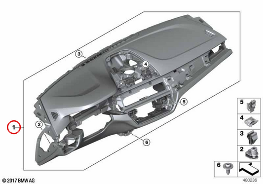 Sensatec Dospic avec affichage tête haute OEM 51459624563 pour BMW G30, G31. BMW d'origine.