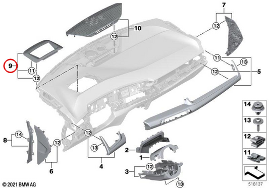 Head-up-Display OM 51459626318 für BMW U06 (Active Tourer der Serie 2). Original BMW.