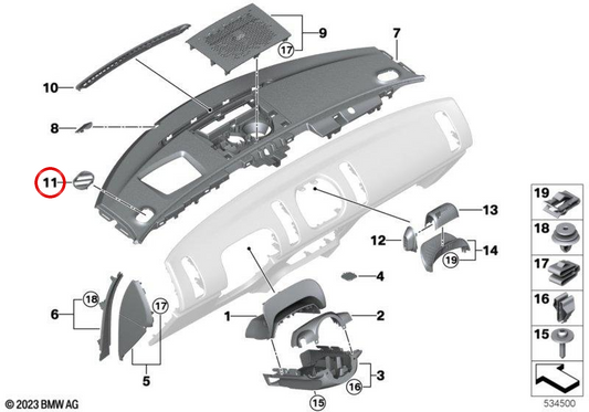 Moldura descongelación cristal lateral derecho OEM 51459627938 para MINI Countryman U25. Original MINI.