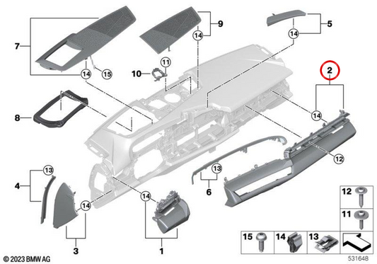 Modellare la dashboard di finestre Clara per BMW G60, G61. BMW originale.