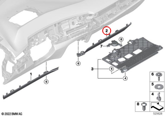 Rivestimento inferiore della spruzzata del lato di accompagnamento 51459891097 per BMW U06, U11. BMW originale.