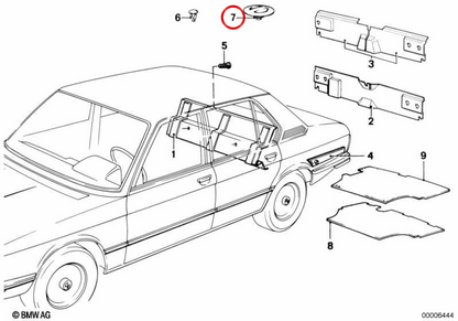 Evelolecedora Cover OEM 51461858757 per BMW E12. BMW originale.