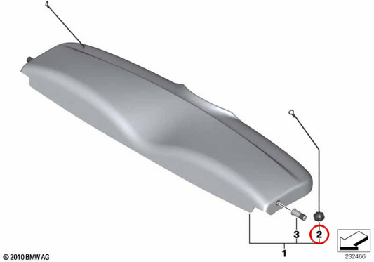 Cavo per ripiano portaoggetti OEM 51462755720 per MINI R56, R56 LCI. MINI originale.