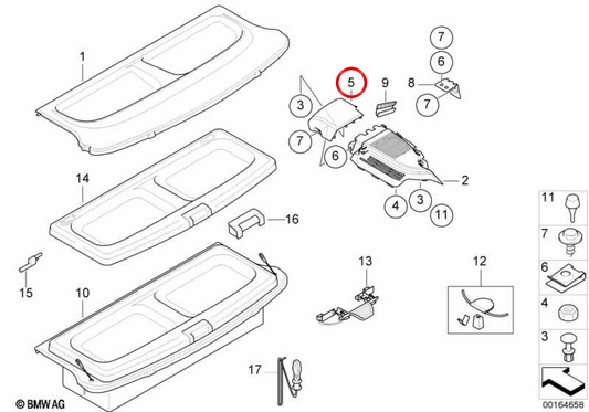 Emplector guide OEM right belt 51467006012 for BMW E46. Original BMW.