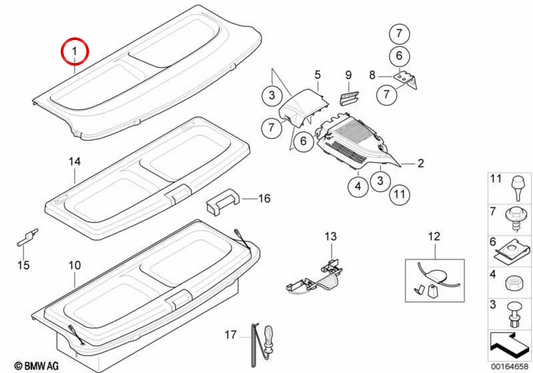 OEM del vassoio inferiore 51467054997 per BMW E46. BMW originale.