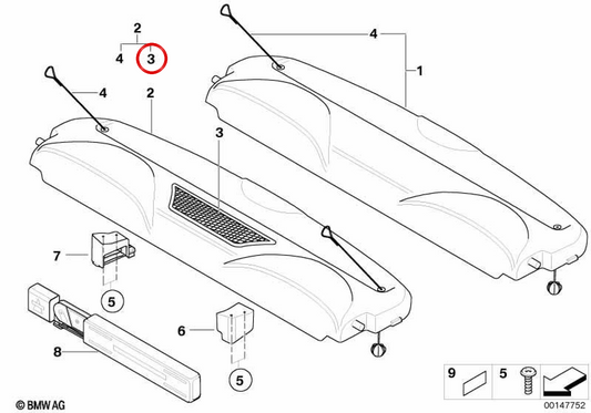 Paramento de fondo de compartimento OEM 51467111563 para MINI R53 (09/2000 - 11/2006). Original MINI.