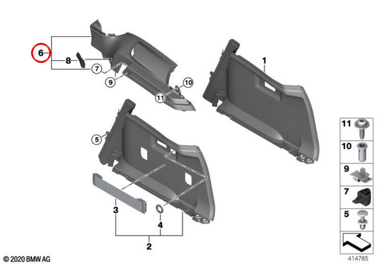 RIGHT SUPERIOR COATER OEM 51467291360 FOR BMW I3 (I01). Original BMW.