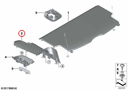 Assento inferior do tanque direito OEM 51467414406 para MINI Countryman F60 (11/2015-07/2020), F60 LCI (05/2019-02/2024). MINI originais.