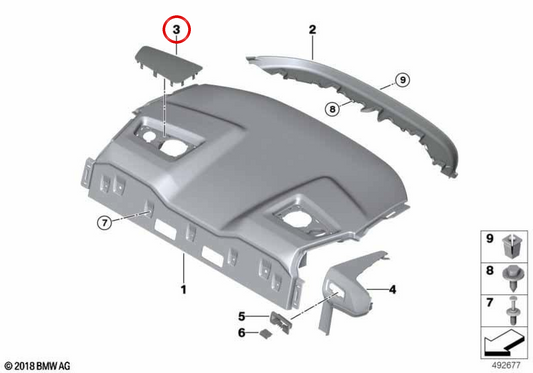 Grachera Sheep Retaht Traja OEM 51467486192 per BMW F92, F93, G15, G16. BMW originale.
