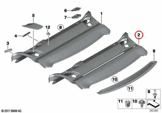 Currinilla Parasol Rollable OEM 51468054094 für BMW F06 (Serie 6 Grand Coupé). Original BMW.