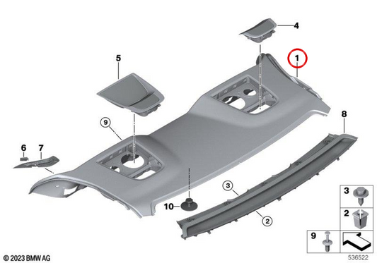 Fähigen (Portaja -Tablett) OEM 51468097335 für BMW G22, G82. Original BMW.